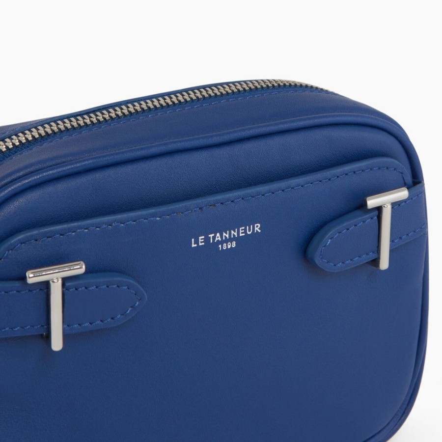 Homme le tanneur Pochettes | Mini Sac Bandouliere Laura En Cuir Lisse Bleu