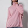 Femme notshy Pulls & Gilets | Pull Poncho Col Roule Cachemire Margareth Cerisier Rose