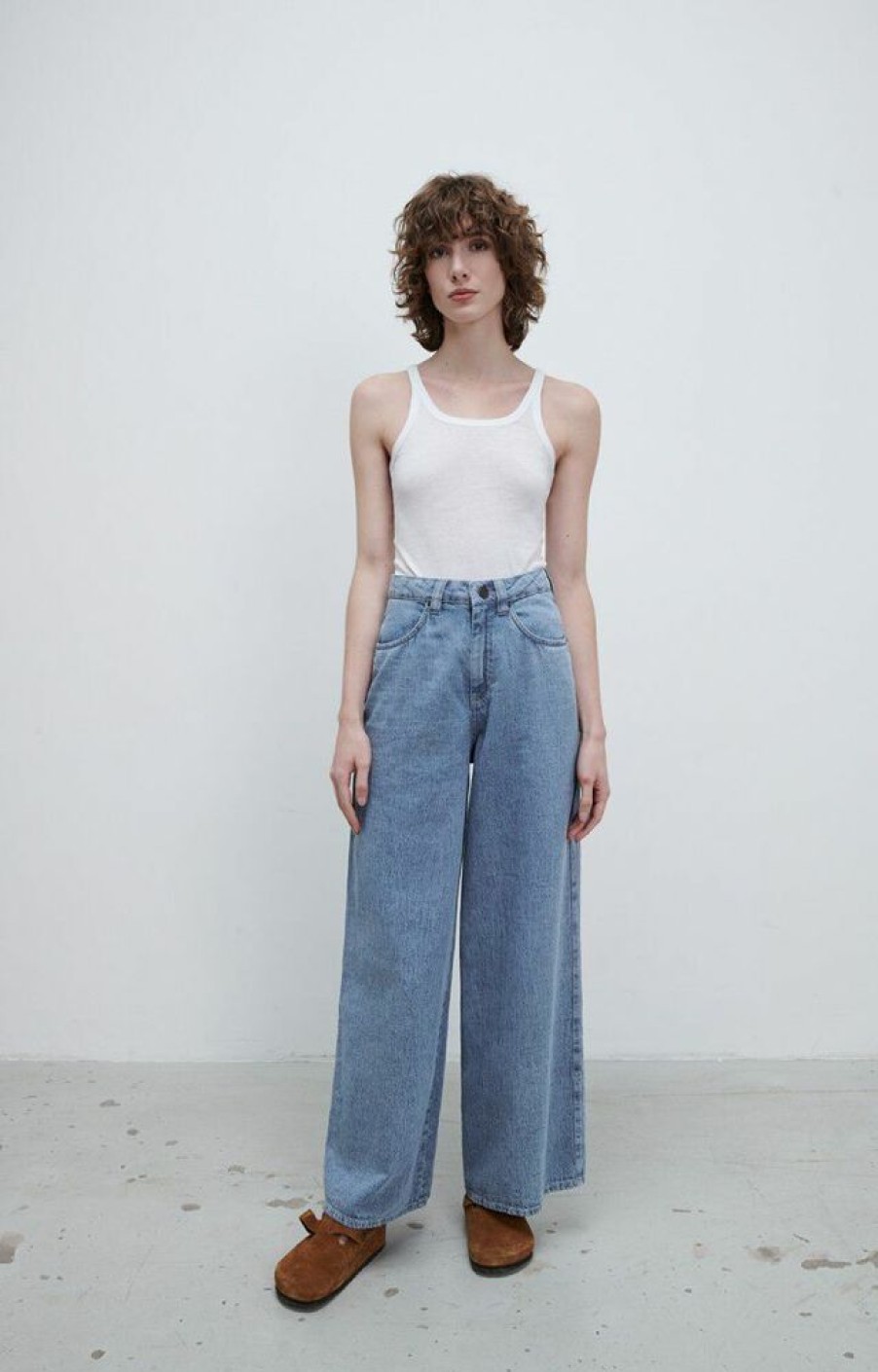 Femme american vintage Pantalons | Jean Big Droit Femme Fybee Bleu