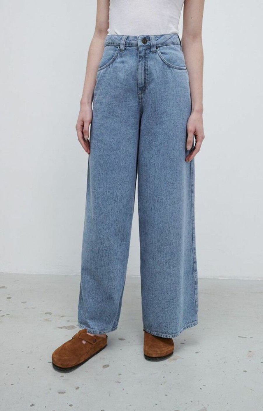 Femme american vintage Pantalons | Jean Big Droit Femme Fybee Bleu