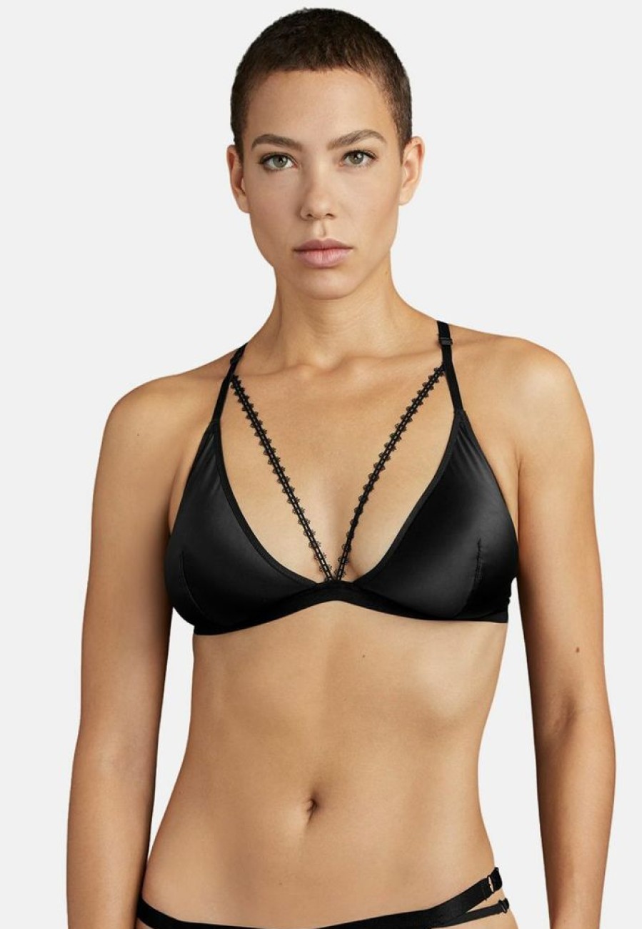 Femme aubade Soutien-Gorges | Soutien-Gorge Triangle Sans Armatures Boite A Desir Noir