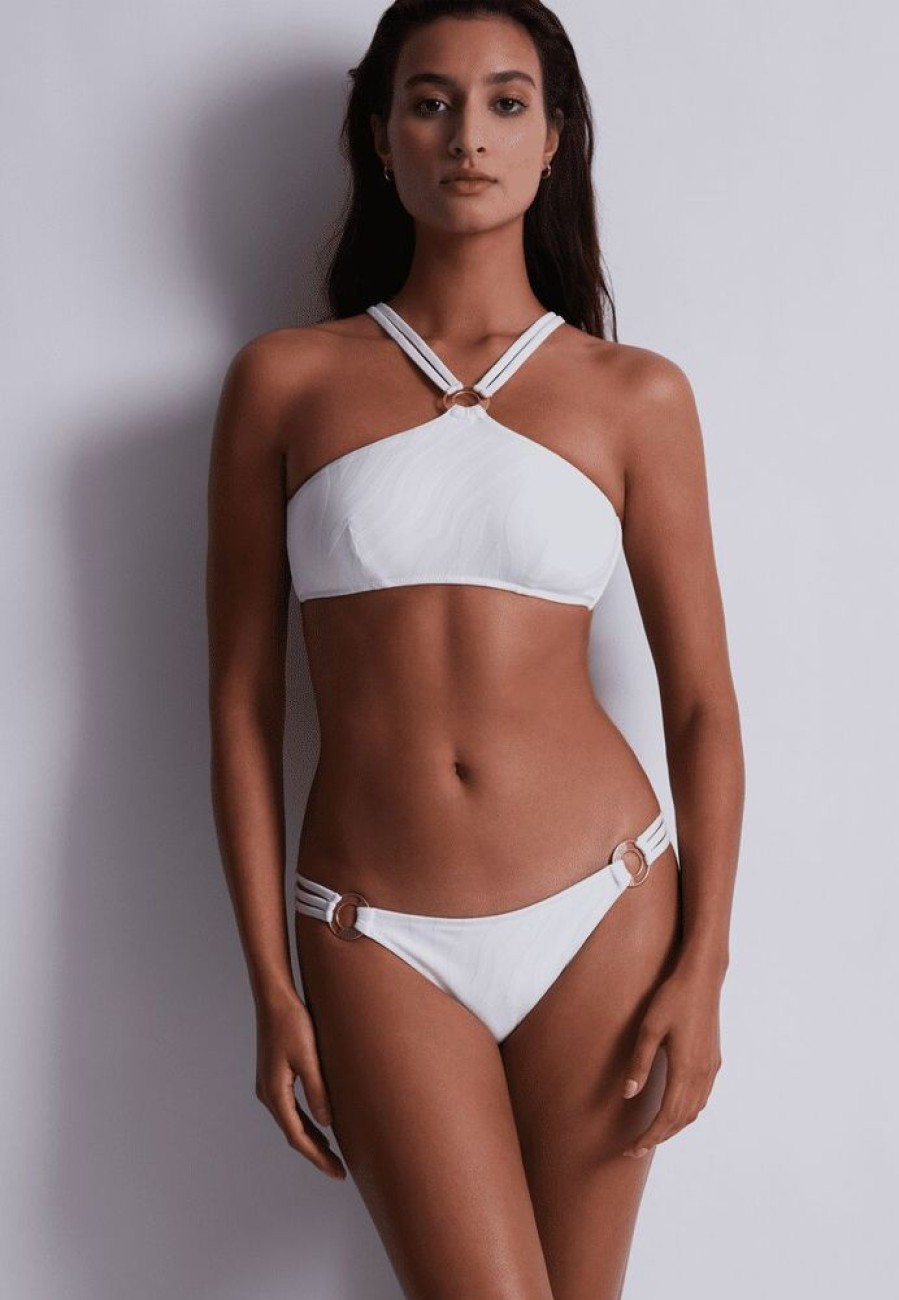 Femme aubade Maillots De Bain | Culotte De Maillot De Bain Mini-Coeur Coconut Sand Blanc