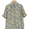 Femme sandro Chemises & Blouses | Chemise Manches Courtes Imprime Blossom Ecru