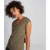 Femme galeries lafayette T-Shirts | T-Shirt Manches Courtes Bande Encolure - Morgan Vert