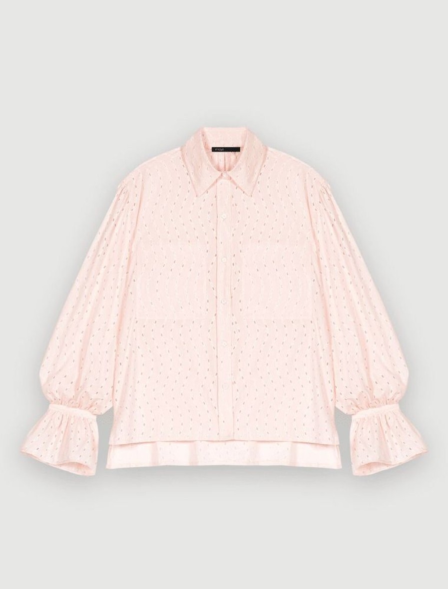 Femme maje Chemises & Blouses | Chemise En Broderie Anglaise Rose