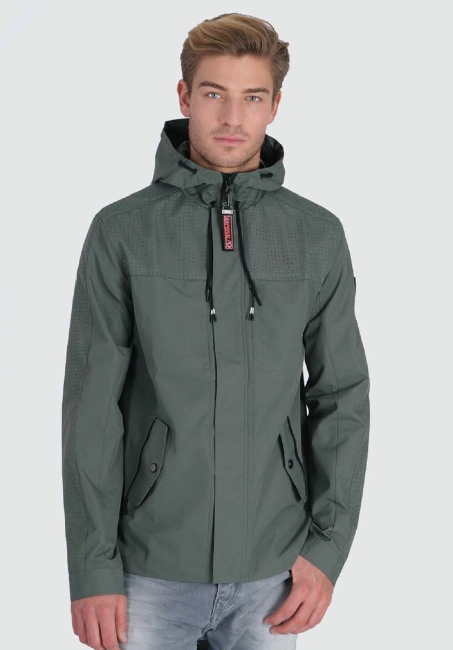 Homme kaporal Manteaux & Vestes | Veste A Capuche, Coupe Droite Vert