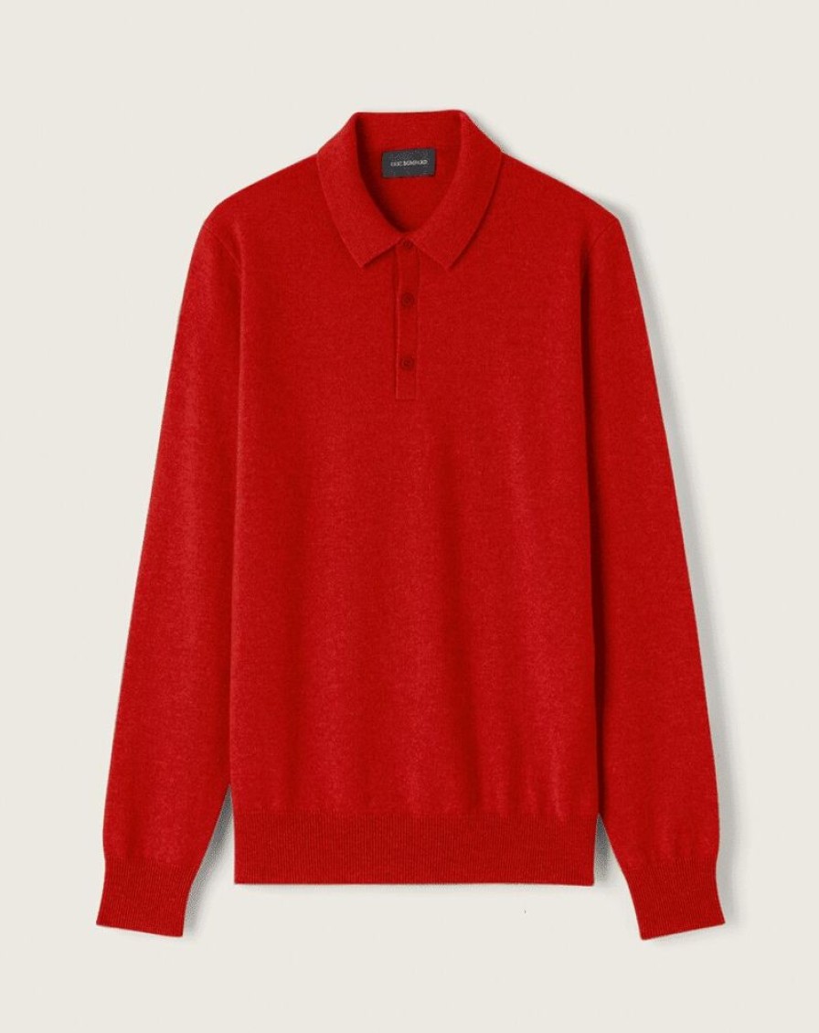 Homme eric bompard T-Shirts | Polo 3 Boutons - Homme College Rouge