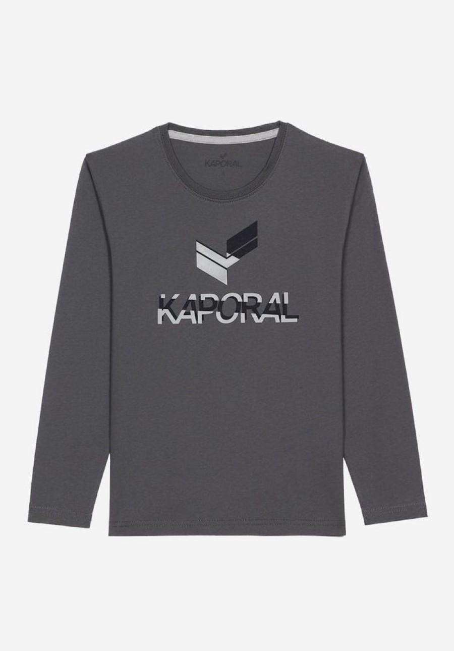 Enfant kaporal T-Shirts | T-Shirt Garcon En 100% Coton Gris