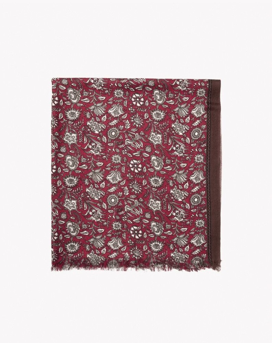 Femme eric bompard Echarpes & Foulards | Etole Imprime Andes 180 Cm X 85 Cm - Accessoires - Siam Bordeaux