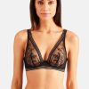 Femme aubade Soutien-Gorges | Soutien-Gorge Triangle Avec Armatures Jardin Ephemere Noir