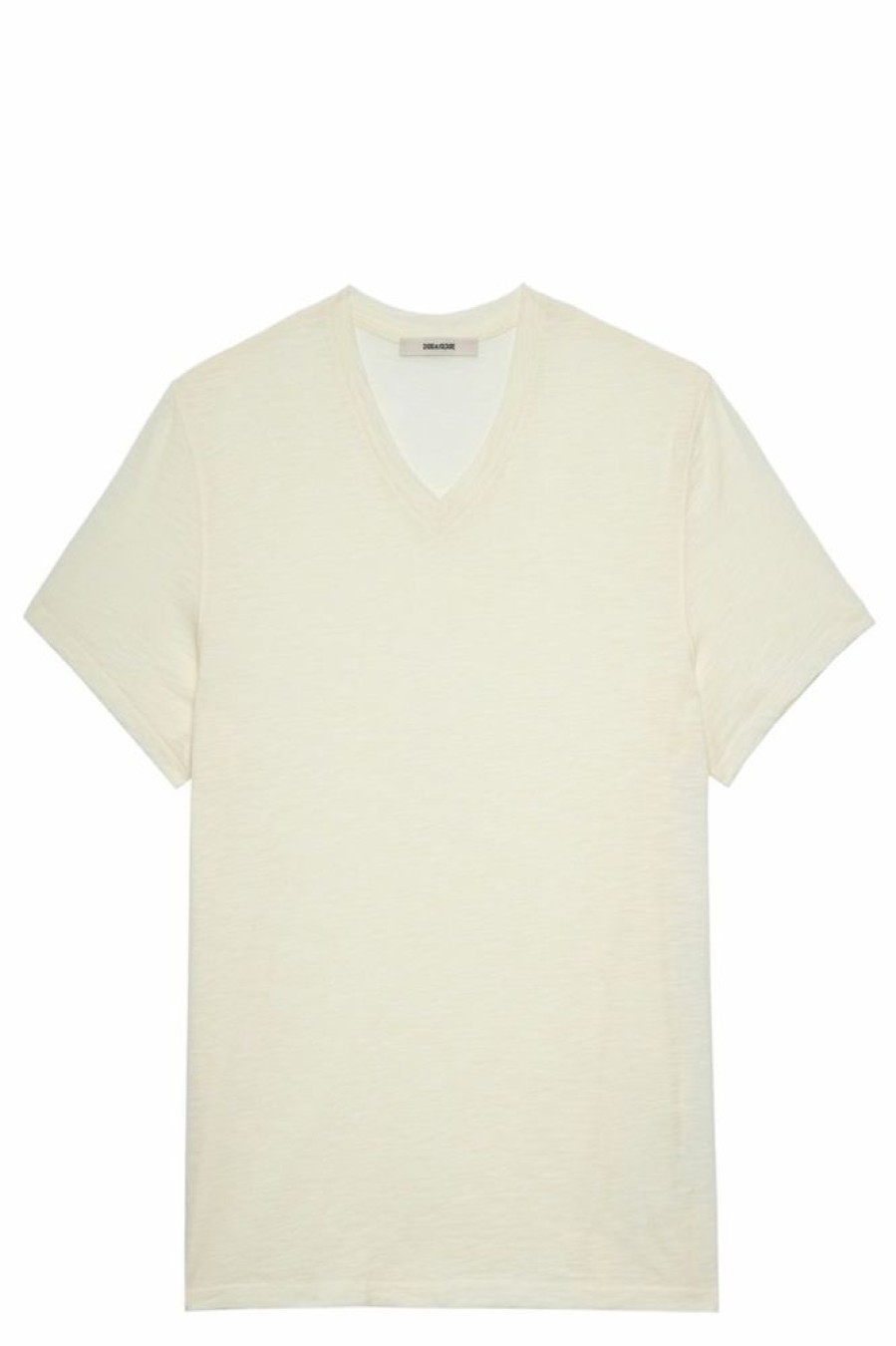 Homme zadig&voltaire T-Shirts | T-Shirt Stocky Flamme Blanc