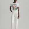 Femme gant T-Shirts | Dahlia Print T-Shirt Blanc