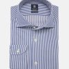 Homme boggi milano Costumes | Chemise A Rayures Es En Coton Dobby Regular Fit Bleu