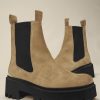 Femme maje Bottines & Boots | Bottines En Cuir A Plateforme Camel