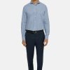 Homme boggi milano Costumes | Check Napoli Collar Shirt Regular Fit Bleu