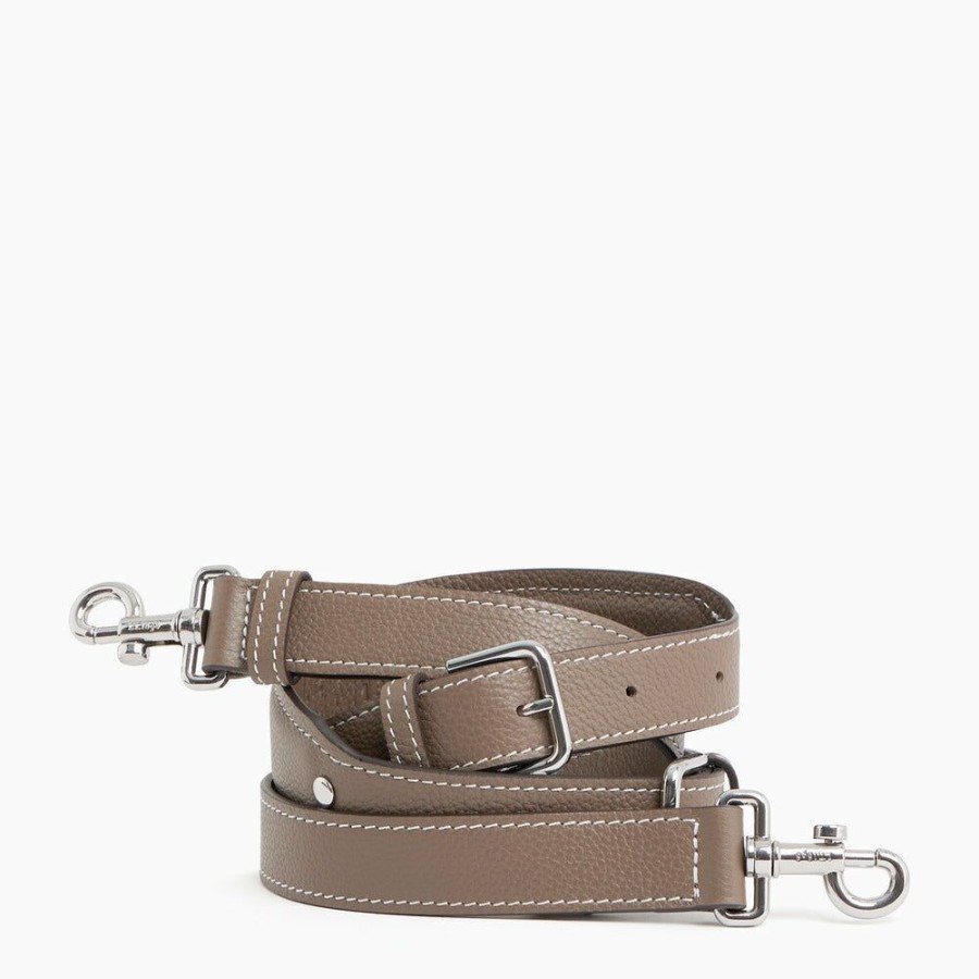 Homme le tanneur Petite Maroquinerie | Bandouliere Ajustable En Cuir Taupe