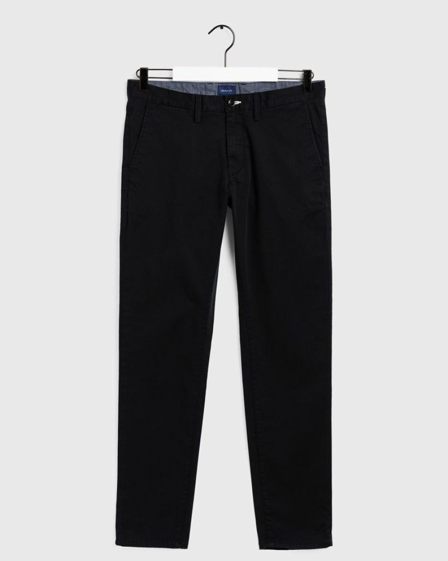 Homme gant Pantalons | Slim Twill Chinos Noir