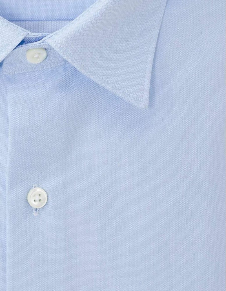 Homme figaret Chemises | Chemise Contemporaine En Faconne Bleu