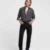 Homme the kooples Pantalons | Jean Coupe Slim Toile Japonaise Selvedge Noir