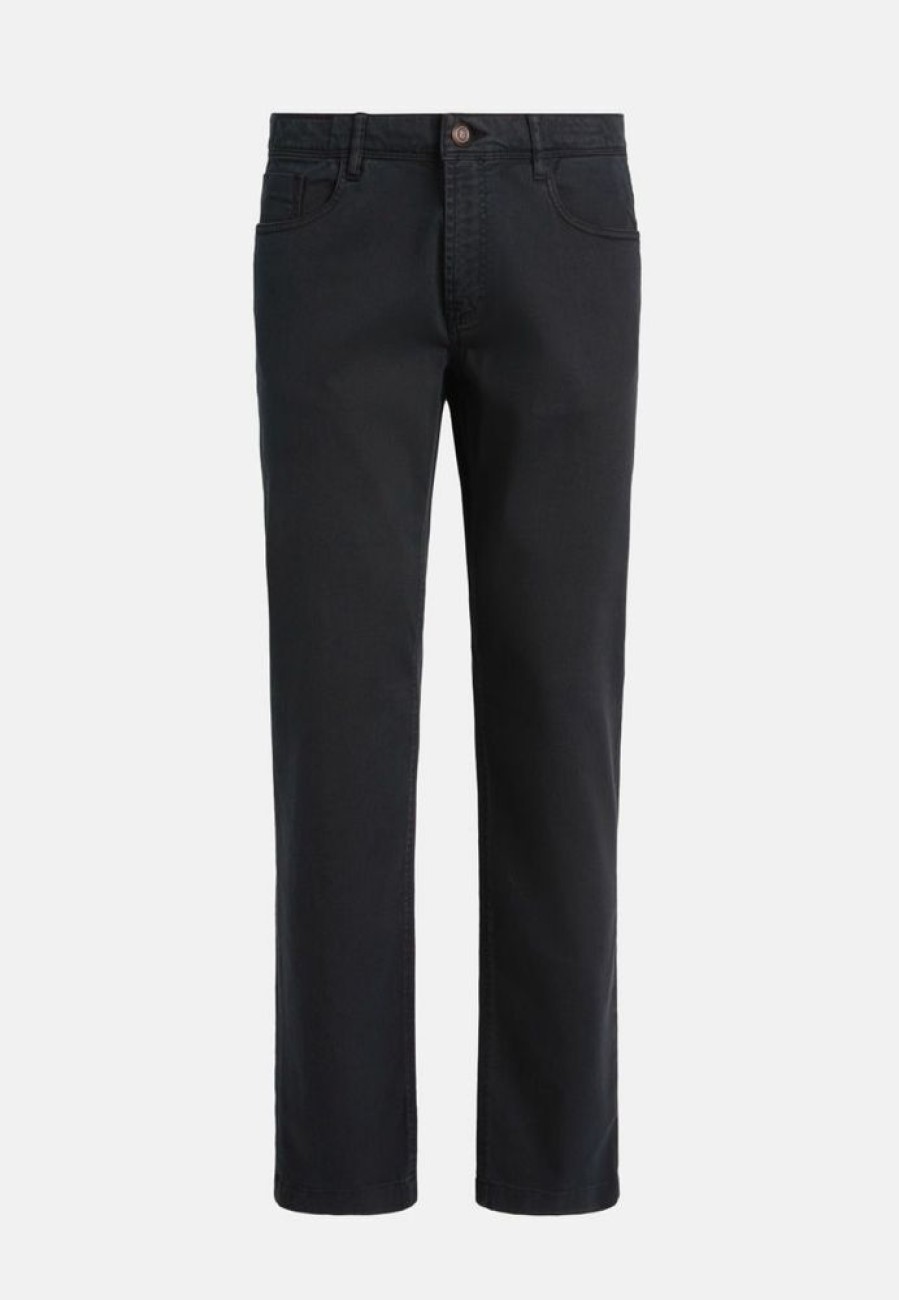 Homme boggi milano Pantalons | Jean En Coton Tencel Extensible Bleu