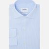 Homme figaret Chemises | Chemise Contemporaine Stretch Rayee E Bleu