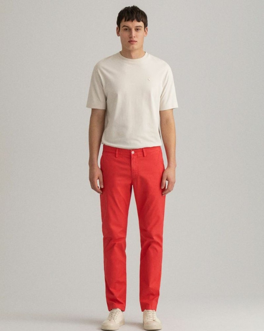 Homme gant Pantalons | Hallden Slim Fit Sunfaded Chinos