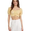 Femme roxy T-Shirts | Arjkt03346-Yhv7 - Flirty Walk Jaune