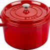 Maison staub Cuisine | Cocotte Second Choix Profonde 24 Cm, Rond(E), Cerise, Fonte Rouge