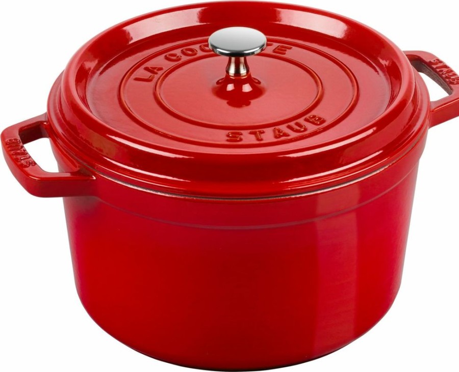 Maison staub Cuisine | Cocotte Second Choix Profonde 24 Cm, Rond(E), Cerise, Fonte Rouge