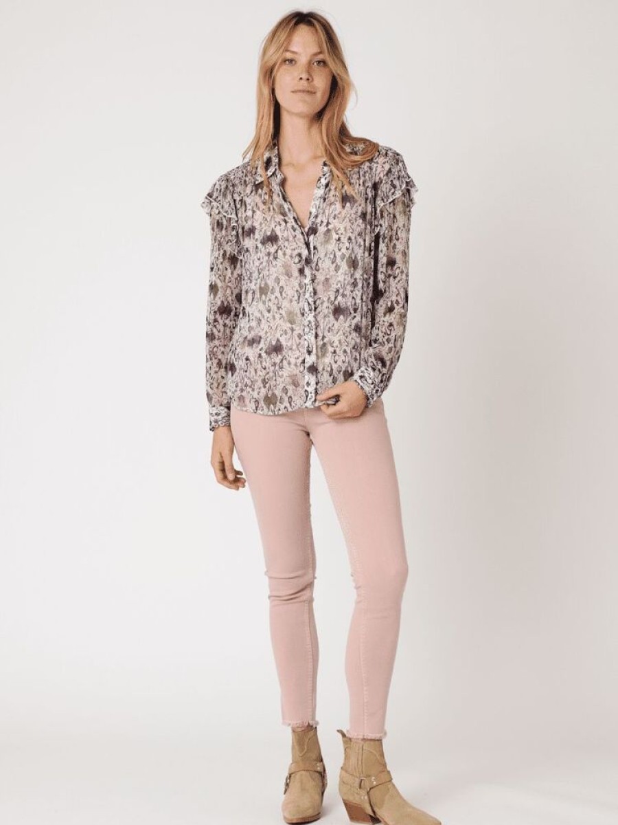 Femme berenice Chemises & Blouses | Blouse Fluide Volants Epaules Multicolore