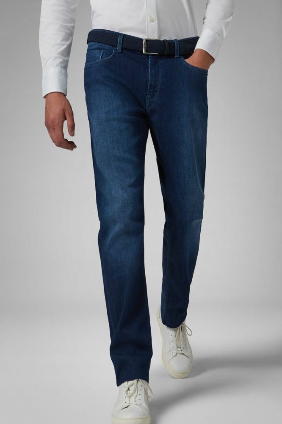 Homme boggi milano Pantalons | Jean Denim Stretch Moyen Bleu