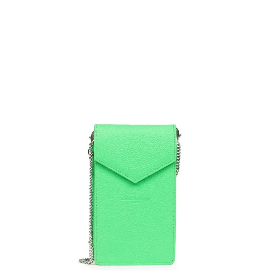 Femme lancaster Pochettes | Pochette Smartphone A Rabat Avec Pression Foulonne Pm Vert