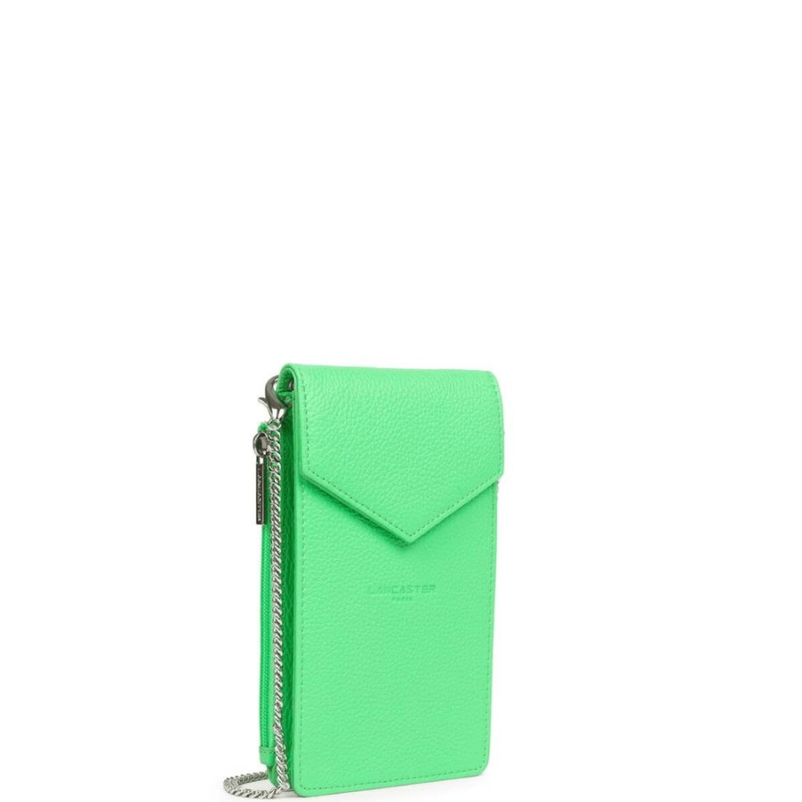 Femme lancaster Pochettes | Pochette Smartphone A Rabat Avec Pression Foulonne Pm Vert