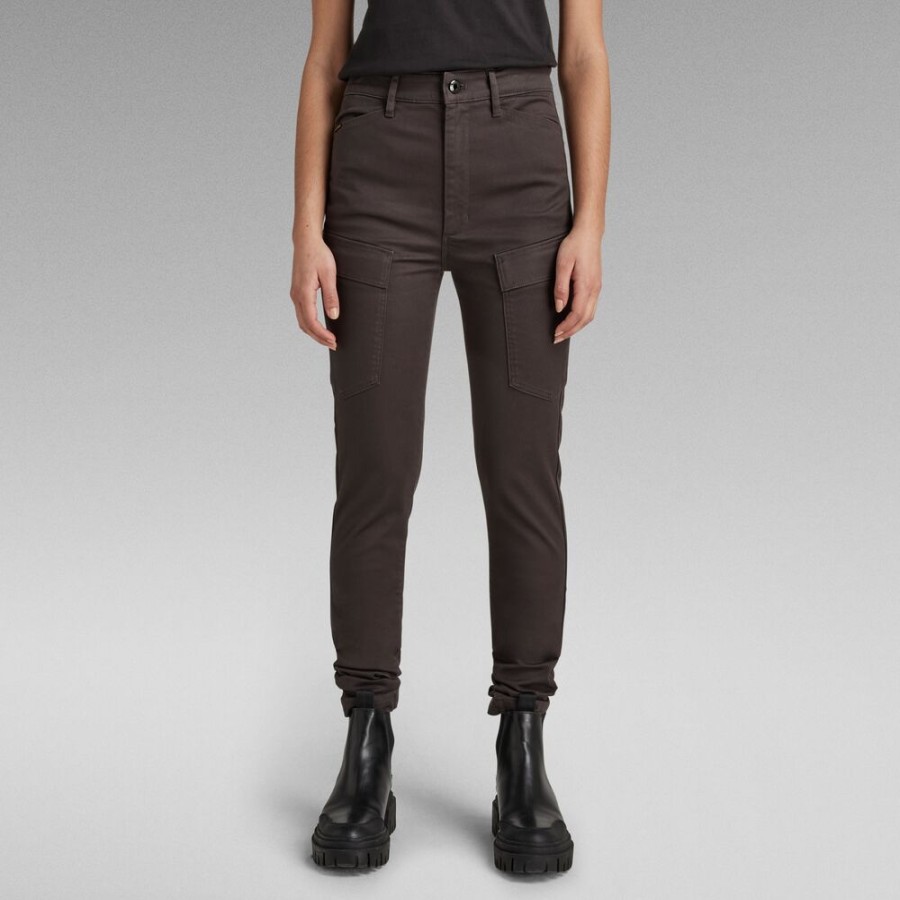 Femme g-star Pantalons | Jean Kafey Cargo Ultra High Skinny Marron