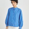 Femme figaret Chemises & Blouses | Chemise Oversize Denise Rayee E Bleu