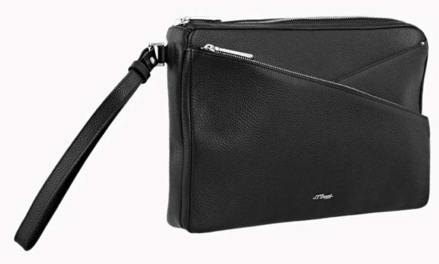 Homme s.t. dupont Porte-Documents | Pochette Line D Cuir Graine Noir