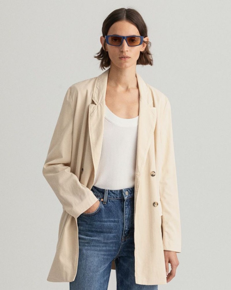 Femme gant outlet Manteaux & Vestes | Straight Fit Chino Blazer Beige