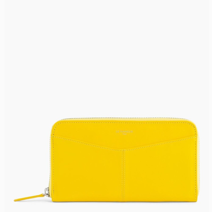 Femme le tanneur Portefeuilles | Compagnon Zippee Charlotte En Cuir Lisse Jaune