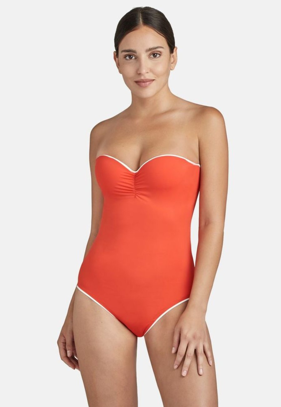 Femme aubade Maillots De Bain | Maillot De Bain Une Piece La Baie Des Vagues Rouge