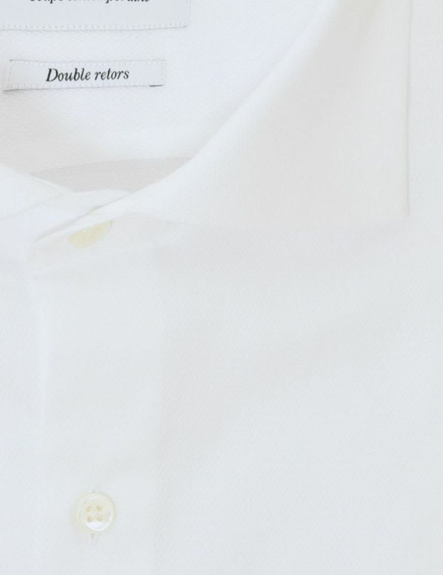 Homme figaret Chemises | Chemise Contemporaine En Faconne Blanc