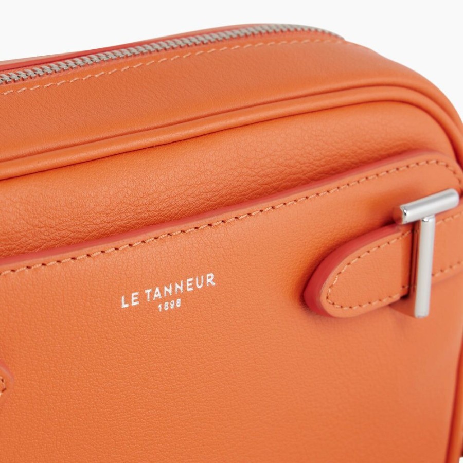 Femme le tanneur Pochettes | Sac Bandouliere Laura En Cuir Lisse Orange