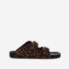 Femme the kooples Baskets | Sandales En Cuir Aspect Poulain Leopard