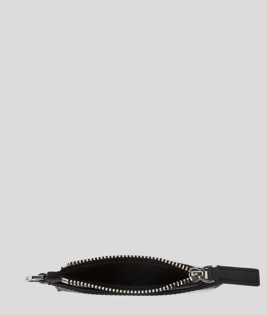 Femme karl lagerfeld Porte Carte | Men'S Athleisure Zipper Wallet Noir