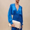 Femme maje Robes & Jupes | Robe Longue Satinee Bleu