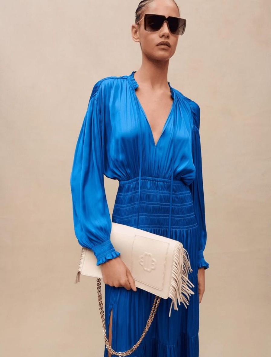 Femme maje Robes & Jupes | Robe Longue Satinee Bleu