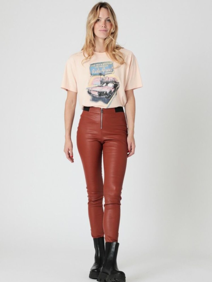 Femme berenice Leggings | Legging En Simili Cuir Marron