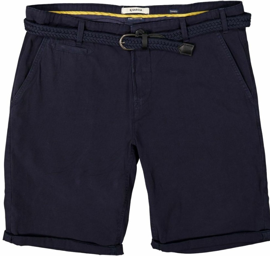 Homme garcia Pantalons | Short Santo - Short Chino Bleu