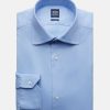 Homme boggi milano Costumes | Chemise Clair En Coton Dobby Regular Fit Bleu