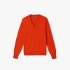 Homme eric bompard Pulls & Gilets | Pull V Classique - Homme - Lipstick Orange