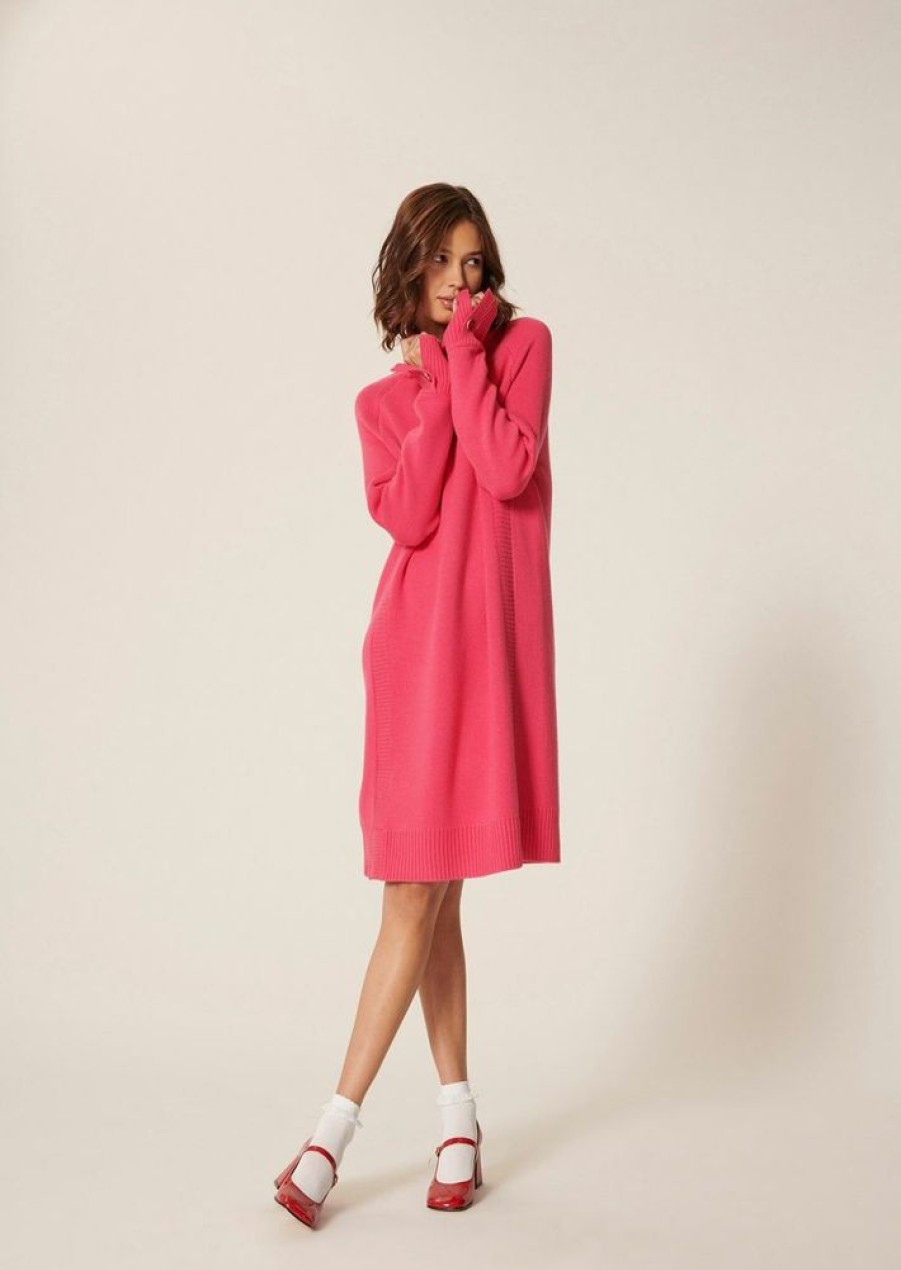 Femme tara jarmon Robes & Jupes | Robe Pull Royale Rose